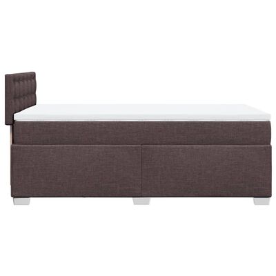 vidaXL Cama box spring con colchón tela marrón oscuro 80x200 cm