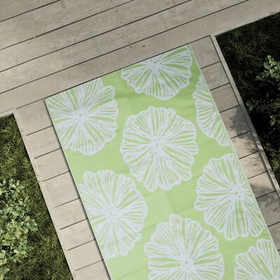 vidaXL Alfombra de exterior PP verde 80x150 cm