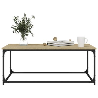 vidaXL Mesa de centro madera y hierro roble Sonoma 102x50x40 cm