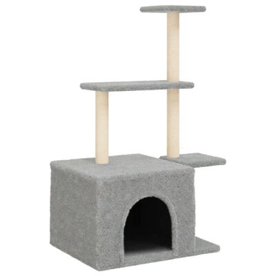 vidaXL Rascador para gatos con postes de sisal gris claro 110 cm