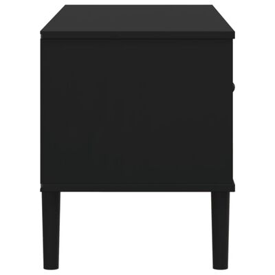 vidaXL Mueble de TV SENJA aspecto ratán madera pino negro 106x40x49 cm