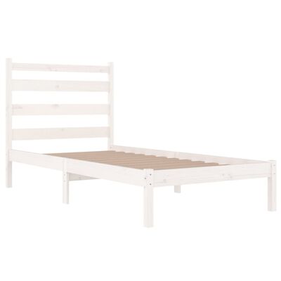 vidaXL Estructura de cama madera maciza de pino blanco 100x200 cm