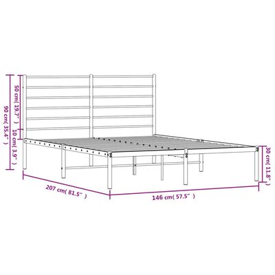 vidaXL Estructura de cama con cabecero metal blanca 140x200 cm