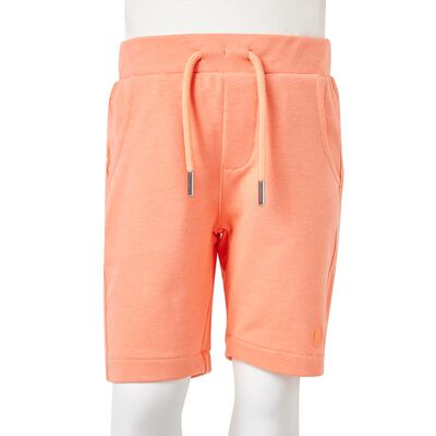 Pantalón corto infantil con cordón naranja neón 92