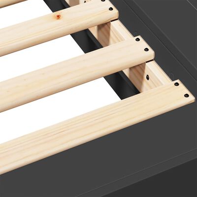 vidaXL Estructura de cama madera de ingeniería negra 100x200 cm