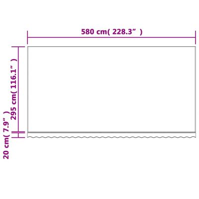 vidaXL Tela de repuesto de toldo rayas de colores 6x3 m