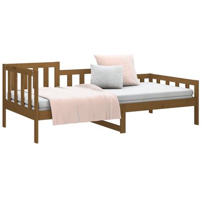 vidaXL Sofá cama de madera maciza de pino marrón miel 80x200 cm