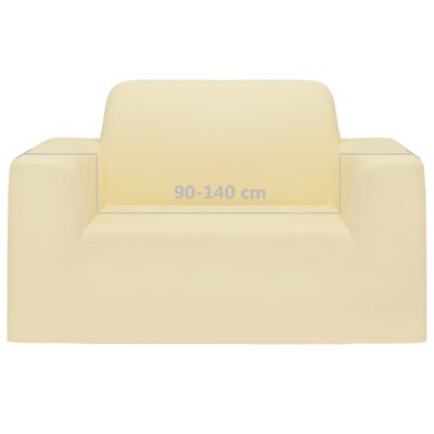 vidaXL Funda elástica para sillón poliéster jersey crema