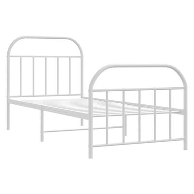 vidaXL Estructura cama metal con cabecero y pie cama blanca 90x200