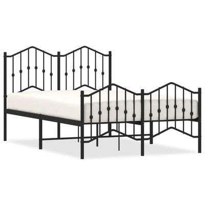 vidaXL Estructura cama sin colchón con estribo metal negro 120x190 cm