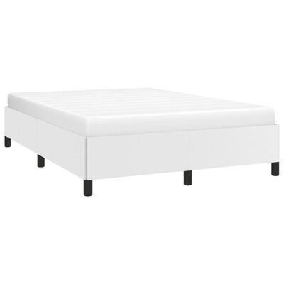 vidaXL Estructura de cama de cuero sintético blanco 140x200 cm