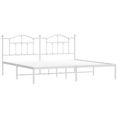 vidaXL Estructura cama sin colchón con cabecero metal blanco 200x200cm