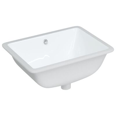 vidaXL Lavabo de baño rectangular cerámica blanco 52x38,5x19,5 cm