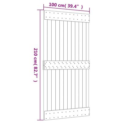 vidaXL Puerta corredera con herrajes madera maciza de pino 100x210 cm