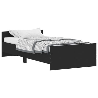 vidaXL Estructura de cama madera de ingeniería negra 90x190 cm