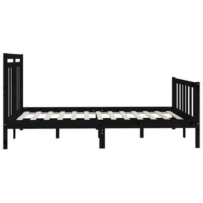 vidaXL Estructura de cama de madera maciza negra 140x200 cm