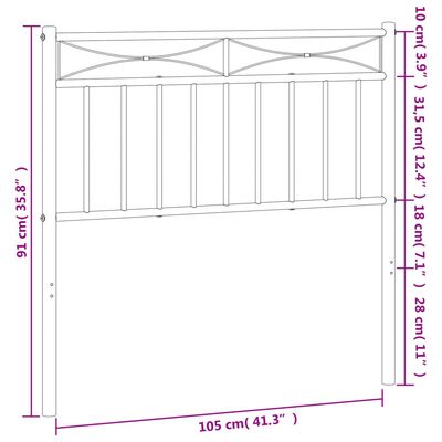 vidaXL Cabecero de metal negro 100 cm