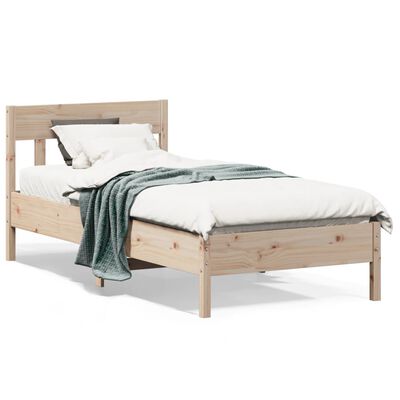 vidaXL Estructura de cama sin colchón madera maciza pino 75x190 cm