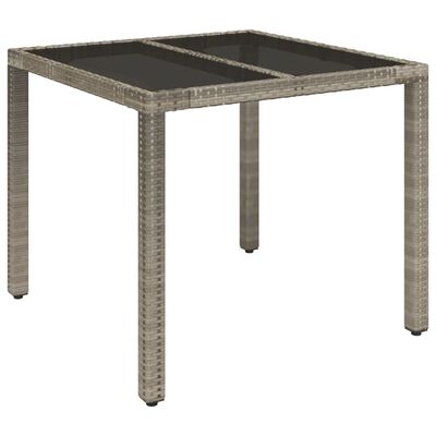 vidaXL Set comedor de jardín 3 piezas con cojines ratán sintético gris