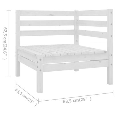 vidaXL Juego de muebles de jardín 8 piezas madera maciza pino blanco