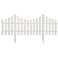 vidaXL Borde divisor de césped blanco 17 piezas / 10 m