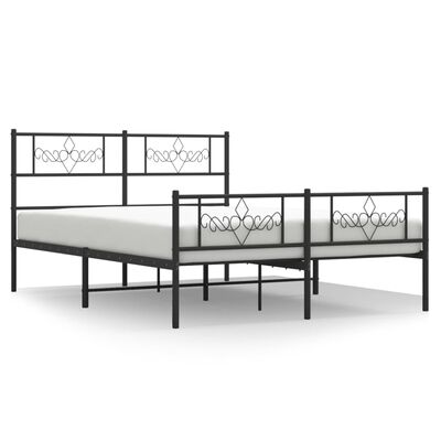 vidaXL Estructura cama sin colchón con estribo metal negro 120x200 cm