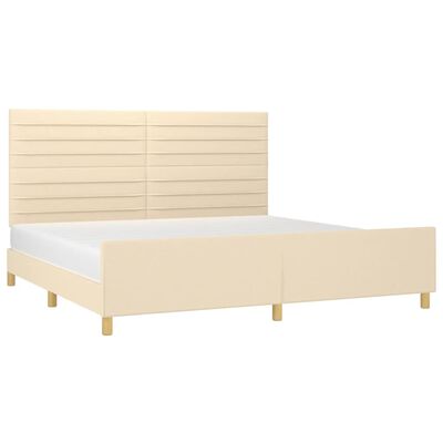 vidaXL Estructura de cama con cabecero de tela color crema 200x200 cm