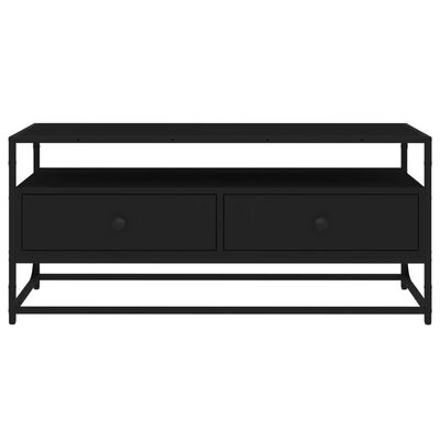 vidaXL Mueble de TV madera contrachapada negro 100x35x45 cm