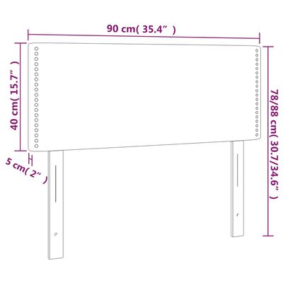 vidaXL Cabecero de tela gris claro 90x5x78/88 cm