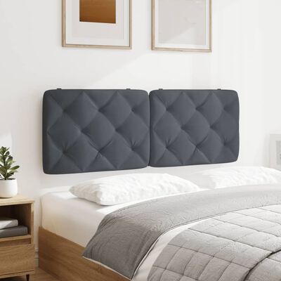 vidaXL Cabecero de cama acolchado terciopelo gris oscuro 140 cm