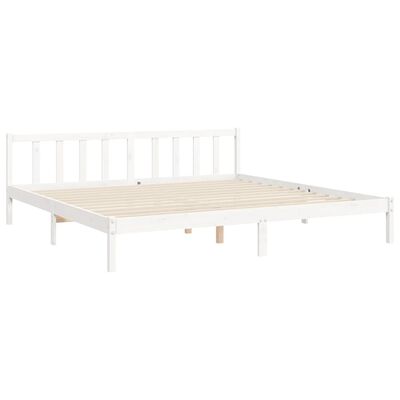 vidaXL Estructura de cama con cabecero madera maciza blanco 200x200 cm