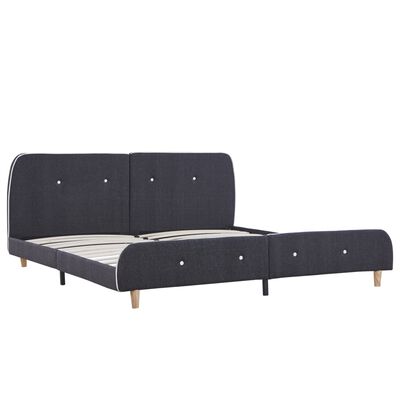 vidaXL Estructura de cama sin colchón tela gris oscuro 160x200 cm