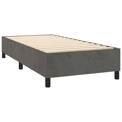 vidaXL Cama box spring con colchón terciopelo gris oscuro 90x190 cm