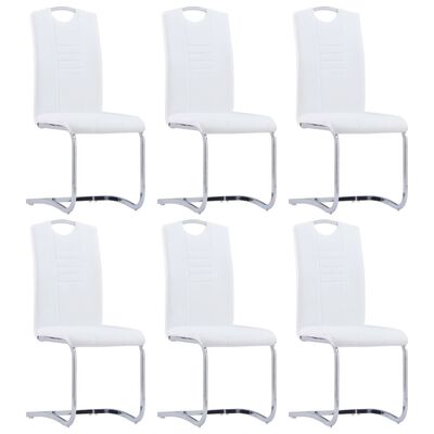 vidaXL Juego de comedor 7 piezas cuero sintético blanco