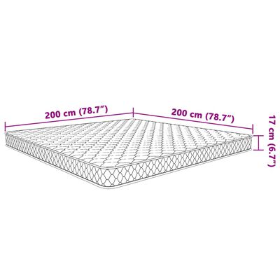 vidaXL Colchón de espuma viscoelástica blanco 200x200x17 cm