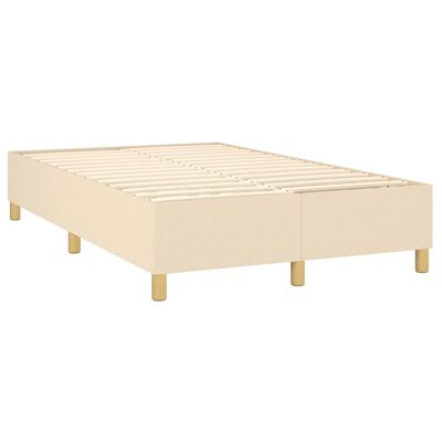 vidaXL Cama box spring con colchón tela color crema 120x200 cm