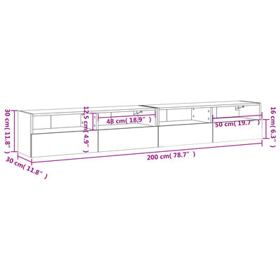 vidaXL Muebles de pared para TV 2 uds madera roble marrón 100x30x30 cm