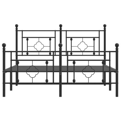 vidaXL Estructura cama sin colchón con estribo metal negro 140x190 cm