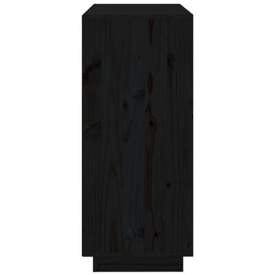 vidaXL Aparador de madera maciza de pino negro 70x34x80 cm