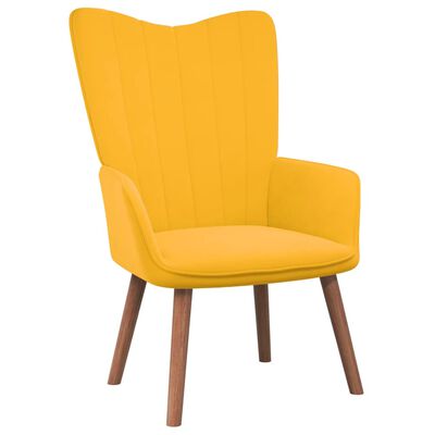 vidaXL Sillón de relax con taburete terciopelo amarillo mostaza