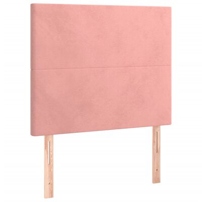 vidaXL Cama box spring con colchón terciopelo rosa 80x200 cm