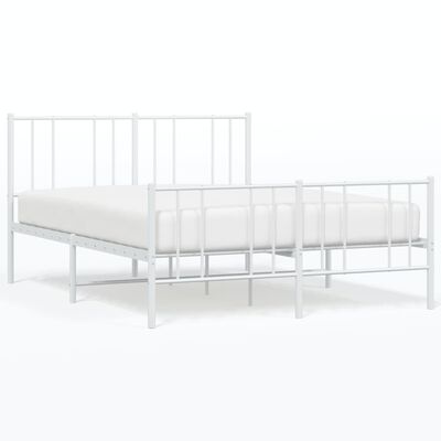 vidaXL Estructura cama sin colchón con estribo metal blanco 160x200 cm