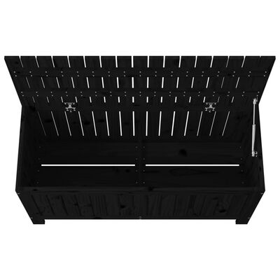 vidaXL Caja de almacenaje jardín madera de pino negro 108x42,5x54 cm