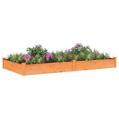 vidaXL Jardinera arriate con forro madera abeto marrón 240x120x25 cm