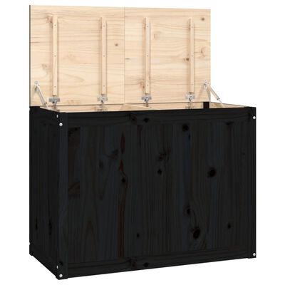 vidaXL Baúl para la colada madera maciza de pino negro 88,5x44x66 cm