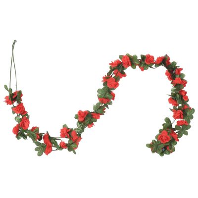 vidaXL Guirnaldas de flores de Navidad 6 uds rojo primaveral 250 cm