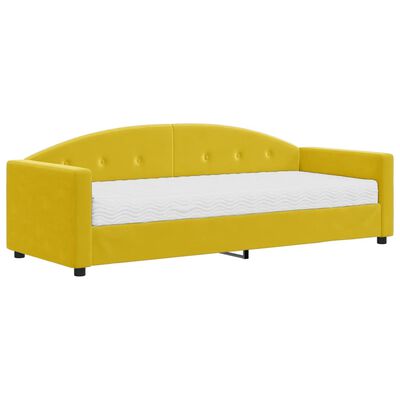 vidaXL Sofá cama con colchón terciopelo amarillo 80x200 cm