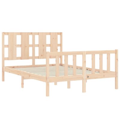 vidaXL Estructura de cama con cabecero madera maciza 140x190 cm