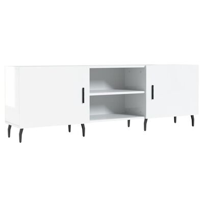 vidaXL Mueble de TV madera de ingeniería blanco brillante 150x30x50 cm