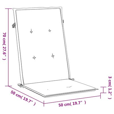 vidaXL Cojín silla de jardín respaldo alto 2 uds tela gris 120x50x3 cm